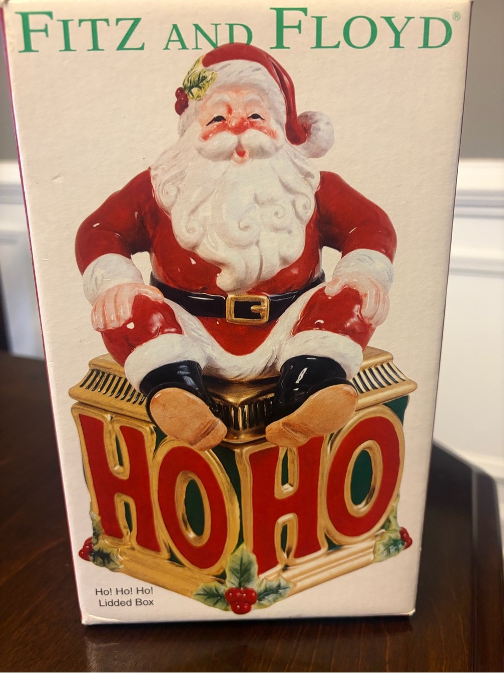 Fitz and Floyd Ho Ho Ho Santa trinket box